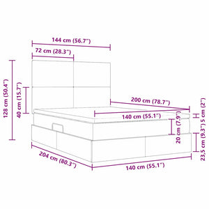 vidaXL Lit avec rangement et LED avec LED Bleu 140 x 200 cm Polyester