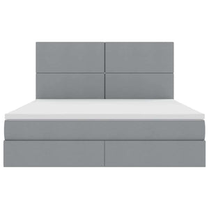 Bett mit Stauraum und LED Hellgrau 160x200 cm