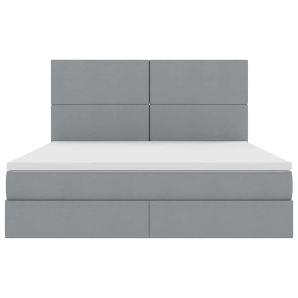 Bett mit Stauraum und LED Hellgrau 160x200 cm