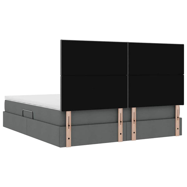 Bett mit Stauraum und LED Dunkelgrau 160x200