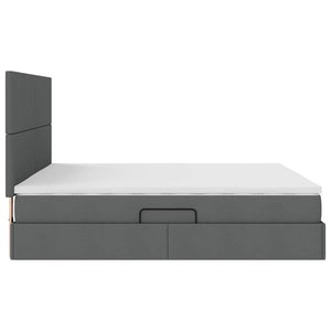 Bett mit Stauraum und LED Dunkelgrau 160x200