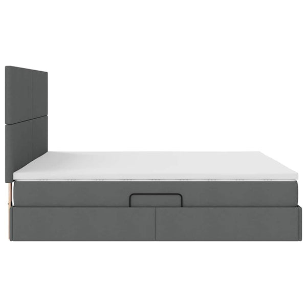 Bett mit Stauraum und LED Dunkelgrau 160x200