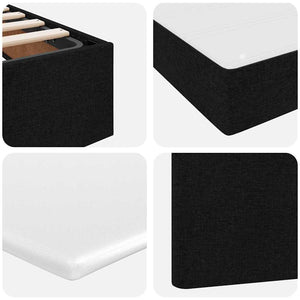 Bett mit Stauraum und LED Schwarz 160x200