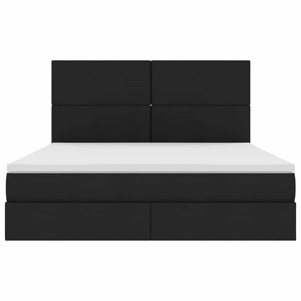 Bett mit Stauraum und LED Schwarz 160x200