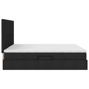 Bett mit Stauraum und LED Schwarz 160x200