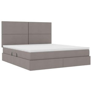 Bett mit Stauraum und LED Taupe 160x200 cm
