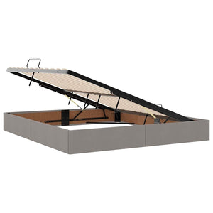 Bett mit Stauraum und LED Taupe 160x200 cm