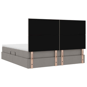 Bett mit Stauraum und LED Taupe 160x200 cm