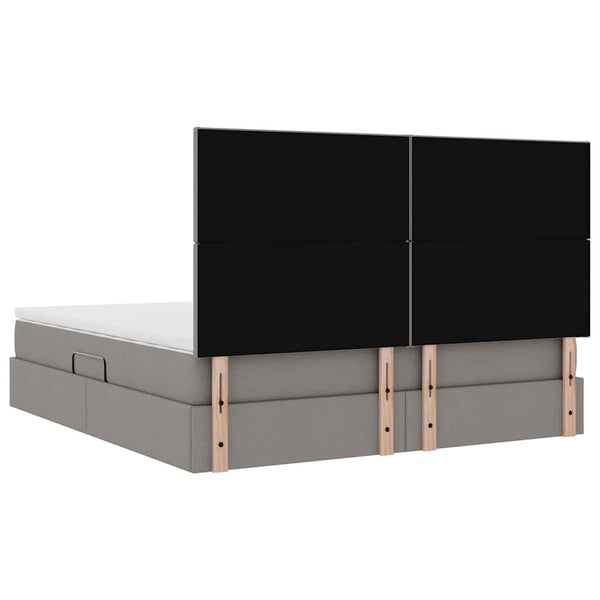 Bett mit Stauraum und LED Taupe 160x200 cm