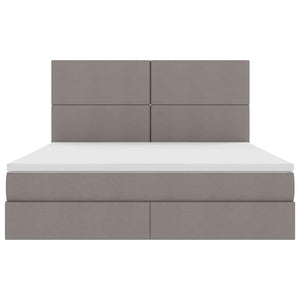 Bett mit Stauraum und LED Taupe 160x200 cm