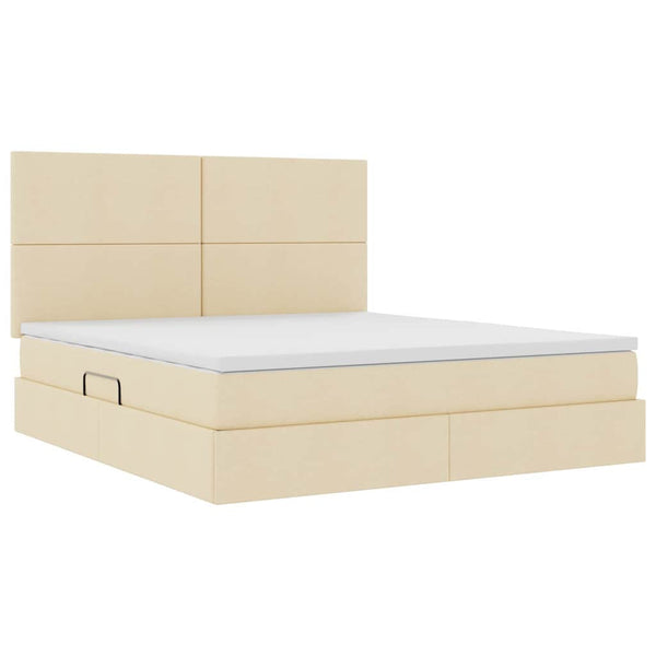 Bett mit Stauraum & LED Creme 160x200 cm