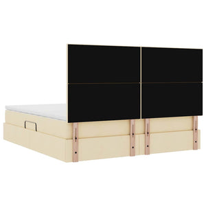 Bett mit Stauraum & LED Creme 160x200 cm