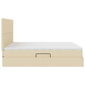 Bett mit Stauraum & LED Creme 160x200 cm