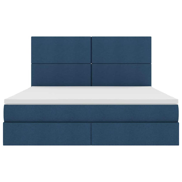 vidaXL Lit avec rangement et LED Bleu 160 x 200 cm Polyester