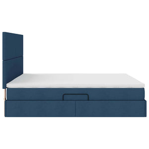 vidaXL Lit avec rangement et LED Bleu 160 x 200 cm Polyester