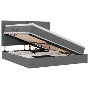Bett mit Stauraum & LED Dunkelgrau 180x200 cm