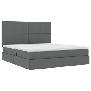 Bett mit Stauraum & LED Dunkelgrau 180x200 cm