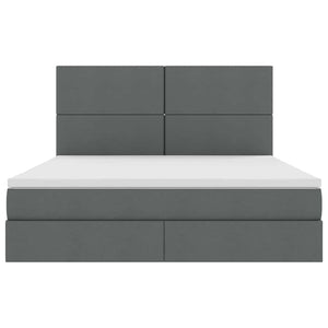 Bett mit Stauraum & LED Dunkelgrau 180x200 cm