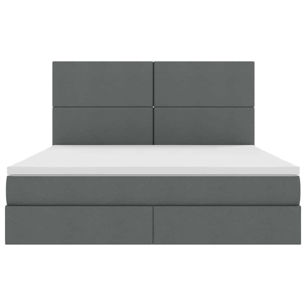 Bett mit Stauraum & LED Dunkelgrau 180x200 cm