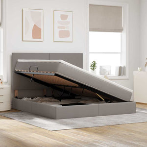 Bett mit Stauraum und LED Taupe 180x200 cm