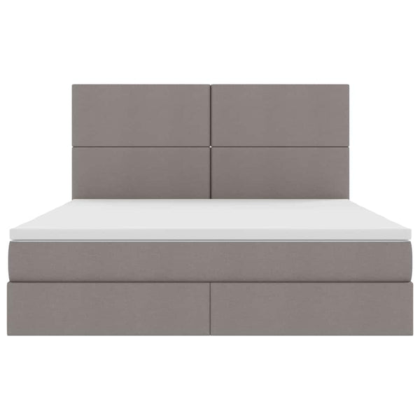 Bett mit Stauraum und LED Taupe 180x200 cm