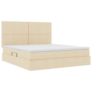 Bett mit Stauraum und LED Creme 180x200 cm