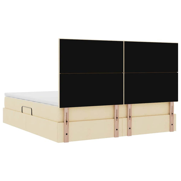 Bett mit Stauraum und LED Creme 180x200 cm