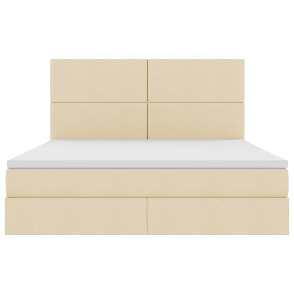 Bett mit Stauraum und LED Creme 180x200 cm