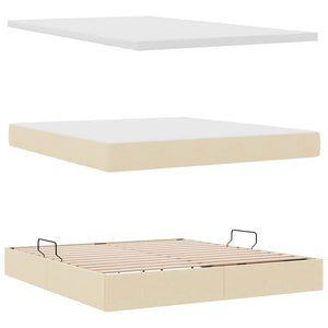 Bett mit Stauraum und LED Creme 180x200 cm