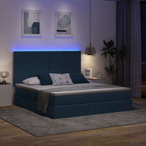 vidaXL Lit de rangement avec LED et LED bleue 180 x 200 cm Polyester