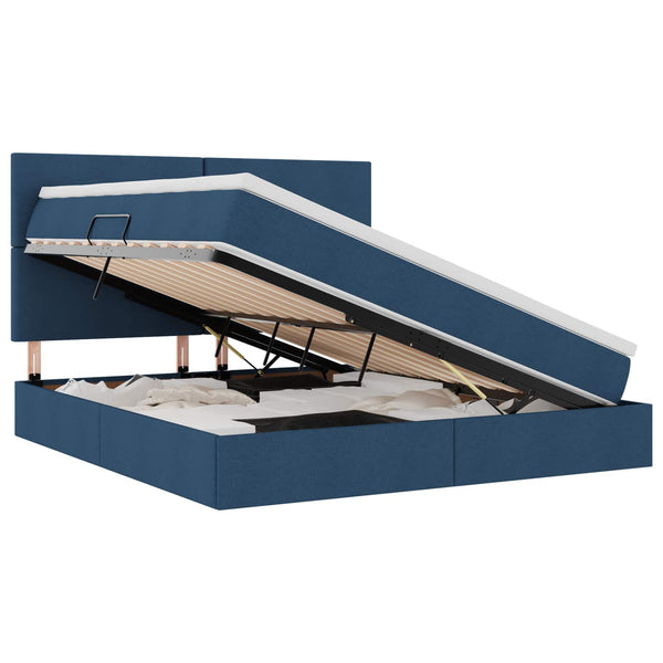 vidaXL Lit de rangement avec LED et LED bleue 180 x 200 cm Polyester