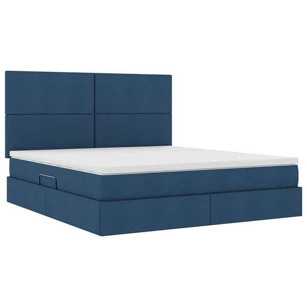 vidaXL Lit de rangement avec LED et LED bleue 180 x 200 cm Polyester