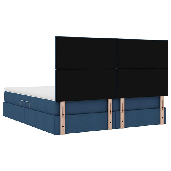 vidaXL Lit de rangement avec LED et LED bleue 180 x 200 cm Polyester