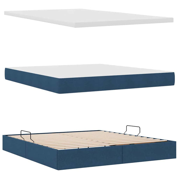 vidaXL Lit de rangement avec LED et LED bleue 180 x 200 cm Polyester