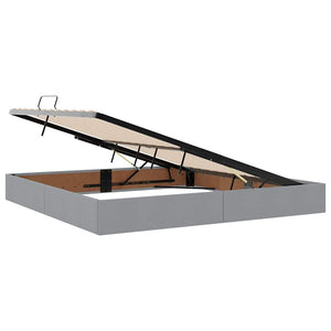 Bett mit Stauraum und LED Hellgrau 200x200 cm