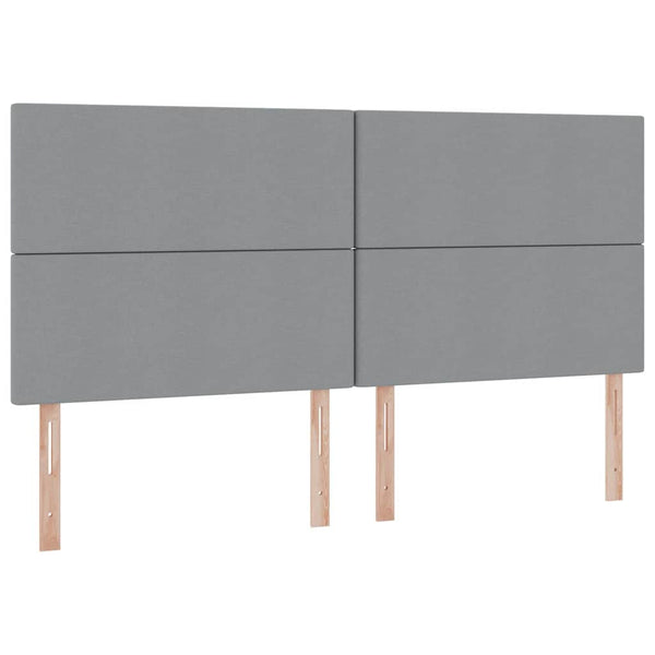 Bett mit Stauraum und LED Hellgrau 200x200 cm