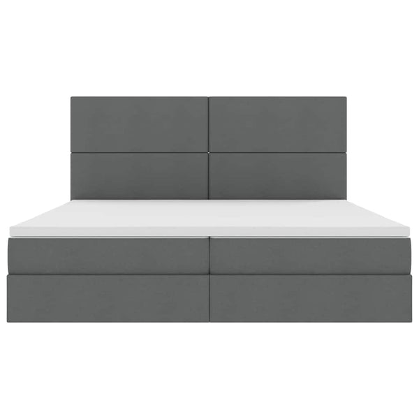 Bett mit Stauraum & LED Dunkelgrau 200x200 cm