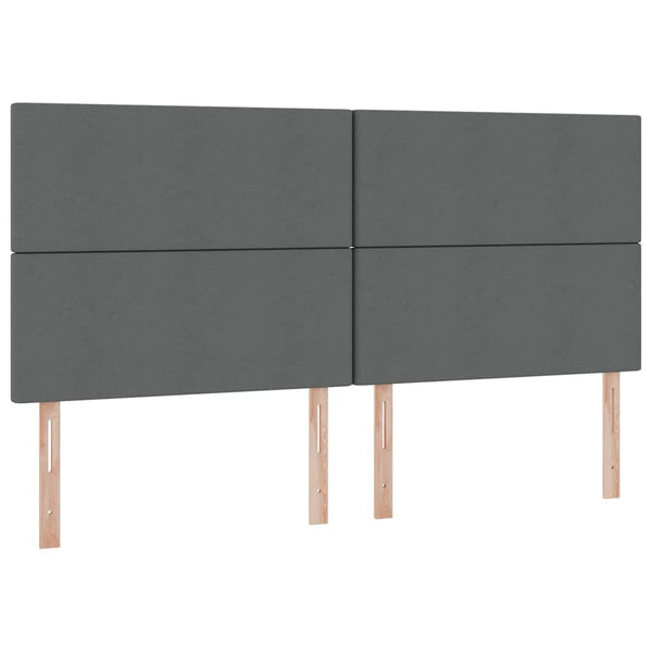 Bett mit Stauraum & LED Dunkelgrau 200x200 cm