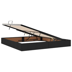 Schwarzes Stauraumbett mit LED 200x200 cm