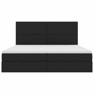 Schwarzes Stauraumbett mit LED 200x200 cm