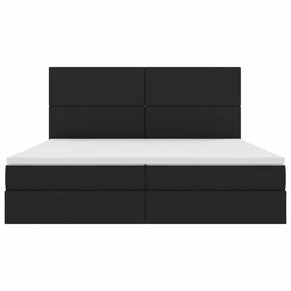 Schwarzes Stauraumbett mit LED 200x200 cm