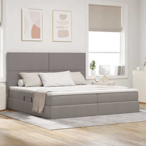 Bett mit Stauraum und LED Taupe 200x200 cm