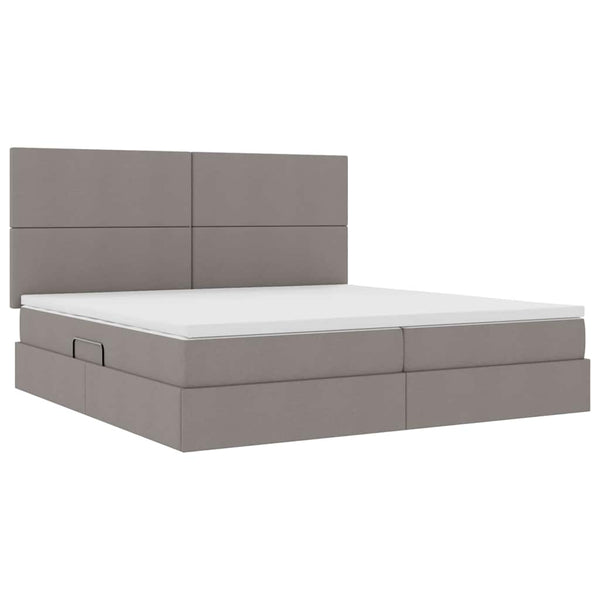 Bett mit Stauraum und LED Taupe 200x200 cm
