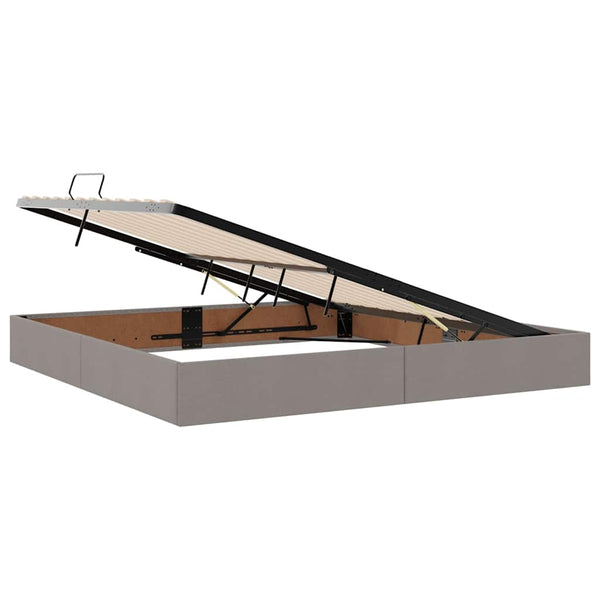 Bett mit Stauraum und LED Taupe 200x200 cm