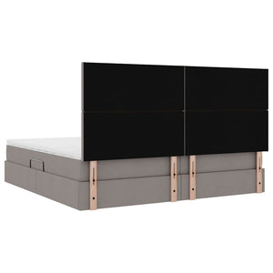 Bett mit Stauraum und LED Taupe 200x200 cm