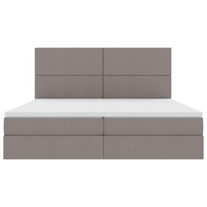 Bett mit Stauraum und LED Taupe 200x200 cm