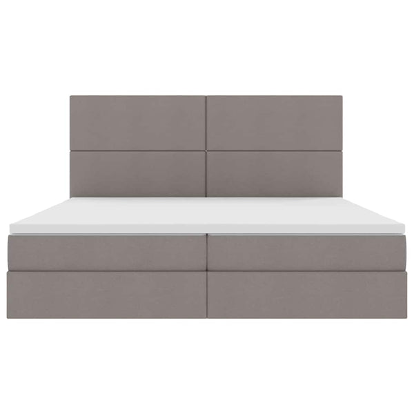 Bett mit Stauraum und LED Taupe 200x200 cm