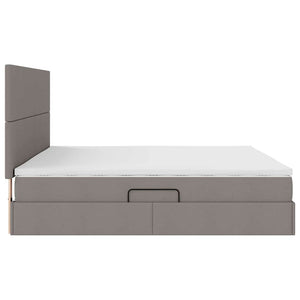 Bett mit Stauraum und LED Taupe 200x200 cm