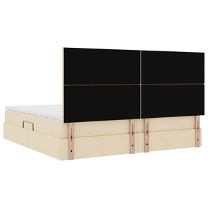 Bett mit Stauraum und LED Creme 200x200 cm