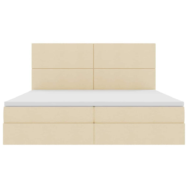 Bett mit Stauraum und LED Creme 200x200 cm